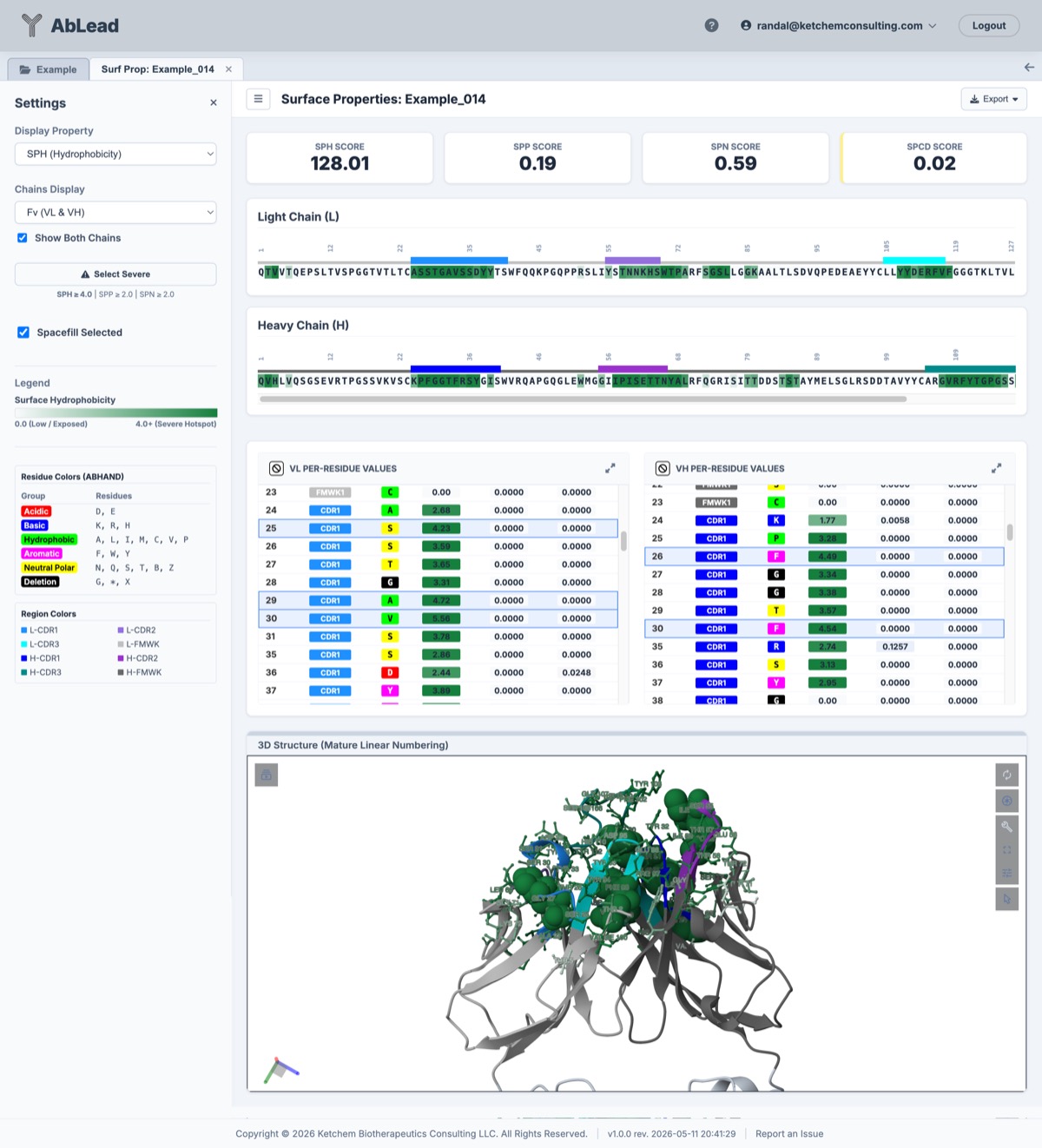Surface Properties Dashboard